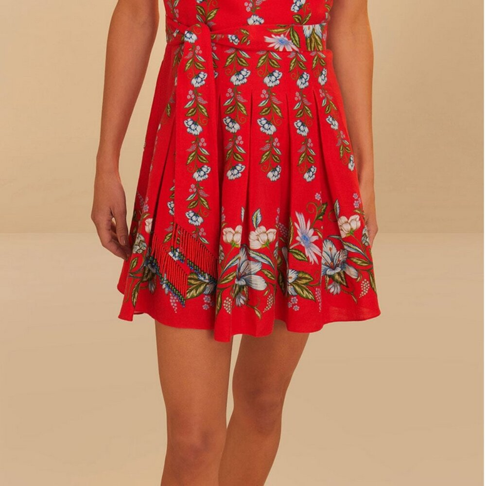 FARM Rio Red Floral Mini Dress - Picture 5 of 13